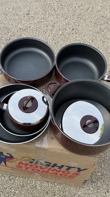 T-fal Armal Cookware Set Pots Pans Lids Burgundy - Thumbnail 15