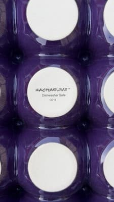 Rachael Ray Purple Stoneware Egg Tray Holder 12 Slot Kitchen Organizer - Thumbnail 7