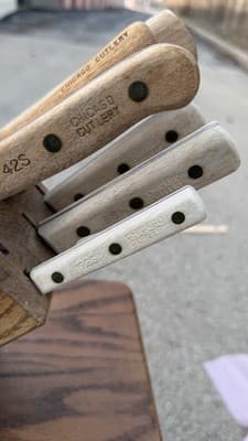 Chicago Cutlery Knife Block Set Wood Handles Chef Utility Paring Steel - Thumbnail 7