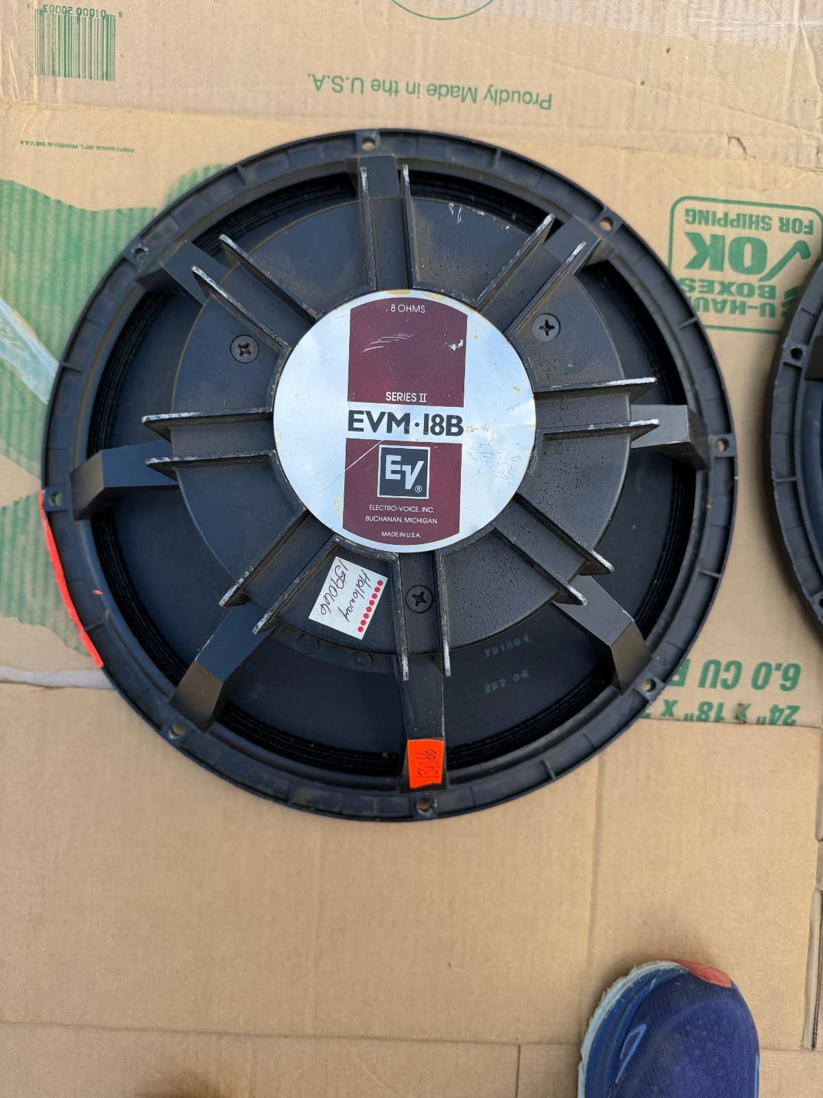 Pair Electro-Voice EVM-18B Series II 18" 8Ω Speakers – Untested - Thumbnail 7