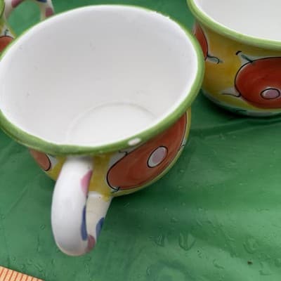 Italian Hand Painted Espresso Cups Set 6 Ceramic Colorful Italy - Thumbnail 7