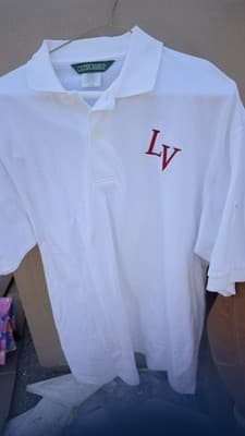 White Polo Shirt Outer Banks Cotton Embroidered Logo Size L