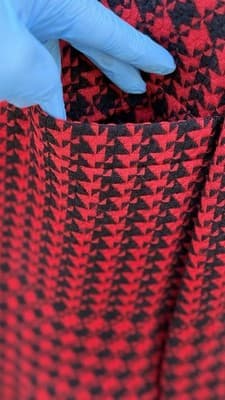 Vintage Linda Allard Ellen Tracy Houndstooth Suit Set Red Black Blazer Skirt - Thumbnail 7