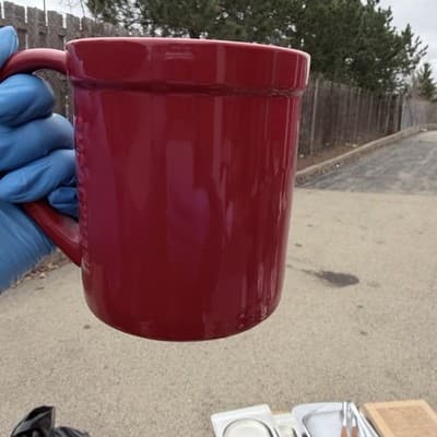 Authentic Starbucks red ceramic mug - Thumbnail 2