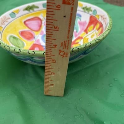 Pier 1 Imports Italian Hand Painted Bowl 10” - Thumbnail 4