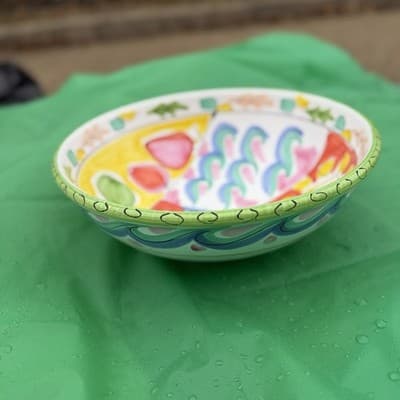 Pier 1 Imports Italian Hand Painted Bowl 10” - Thumbnail 2