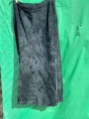 Dialogue Black Genuine Leather Skirt Women’s 18W Plus Size Midi A-Line