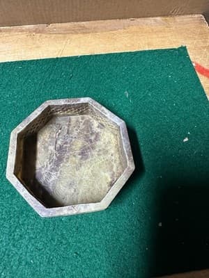 Vintage Indian Soapstone Inlay Jewelry Trinket Box Octagonal - Thumbnail 2