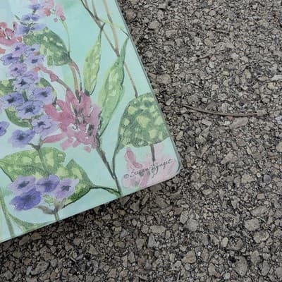 Large Floral Glass Tray Butterfly Serving Platter Home Decor - Thumbnail 3