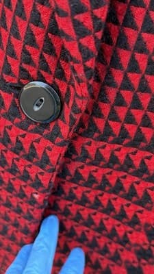 Vintage Linda Allard Ellen Tracy Houndstooth Suit Set Red Black Blazer Skirt - Thumbnail 8