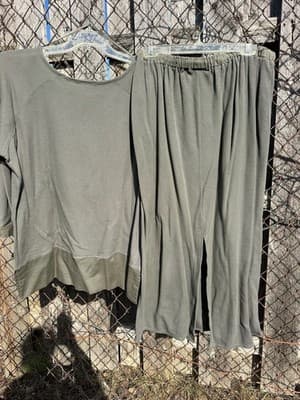 Ellen Tracy Petite 2 Piece Set Olive Green Top & Skirt Casual Lounge Outfit - Thumbnail 4