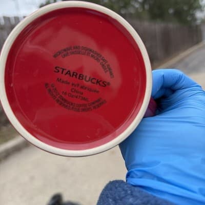 Authentic Starbucks red ceramic mug - Thumbnail 5