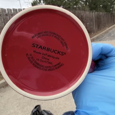 Authentic Starbucks red ceramic mug - Thumbnail 6
