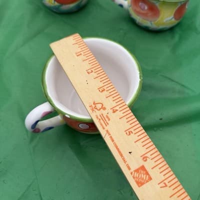 Italian Hand Painted Espresso Cups Set 6 Ceramic Colorful Italy - Thumbnail 4