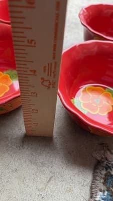 Temptations Set of 4 Ramekins Poppy Passion Red Ovenware Bowls - Thumbnail 6