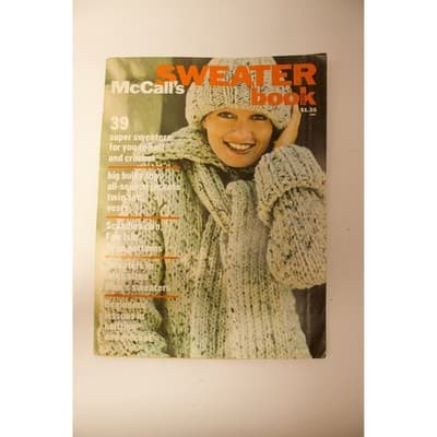 Vintage 70s 80s Knitting Crochet Pattern Book Lot McCalls Phildar Mon Tricot - Thumbnail 3