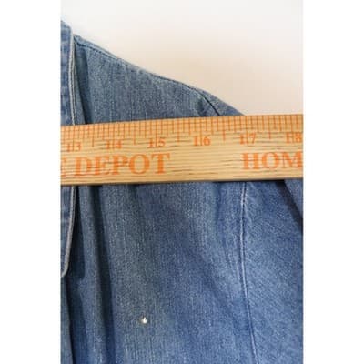 Quacker Factory Sailboat Denim Shirt Medium Blue Short Sleeve Button Covers - Thumbnail 7