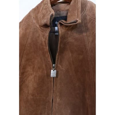 Dennis Basso Boutique Brown Genuine Suede Leather Zip Up Jacket Mens Medium NWT - Thumbnail 2