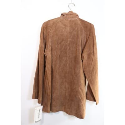 Dennis Basso Boutique Brown Genuine Suede Leather Zip Up Jacket Mens Medium NWT - Thumbnail 10