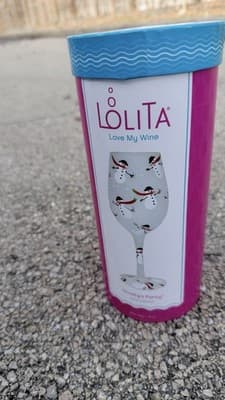 Lolita Love My Wine Glass Frosty’s Party Snowman Hand Painted NIB Gift