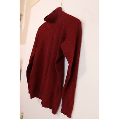 Linda Allard Ellen Tracy Petite Red 100% Pure Wool Turtleneck Sweater Small A19 - Thumbnail 2
