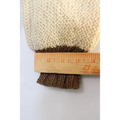 Semplice Brown Cream 100% Wool Colorblock Whipstitch Sweater Made in Uruguay M - Thumbnail 7