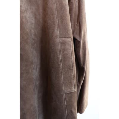 Dennis Basso Boutique Brown Genuine Suede Leather Zip Up Jacket Mens Medium NWT - Thumbnail 3