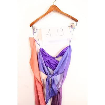 Baobab Mar Dress Sunset Purple Coral Gradient Silk Feel Resort Wear XS NWT - Thumbnail 8