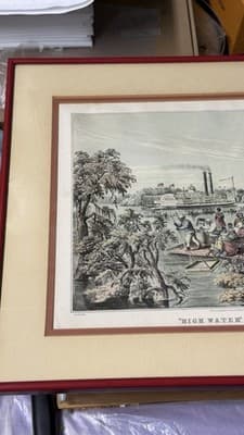 Currier & Ives “High Water in the Mississippi” Framed Print F.E. Palmer - Thumbnail 4