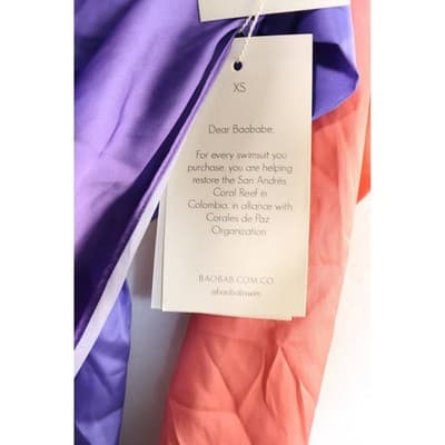 Baobab Mar Dress Sunset Purple Coral Gradient Silk Feel Resort Wear XS NWT - Thumbnail 3