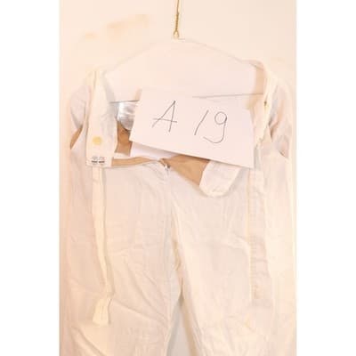 White Textured Straight Leg Trousers Cotton Blend Side Pockets Zip Fly Pants - Thumbnail 11