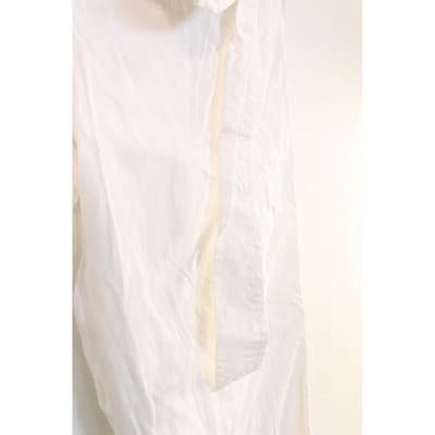 White Textured Straight Leg Trousers Cotton Blend Side Pockets Zip Fly Pants - Thumbnail 5