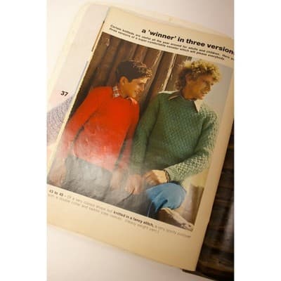 Vintage 70s 80s Knitting Crochet Pattern Book Lot McCalls Phildar Mon Tricot - Thumbnail 15