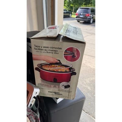 Hamilton Beach 6 Quart Oval Slow Cooker Metallic Red 33666 New Open Box - Thumbnail 6