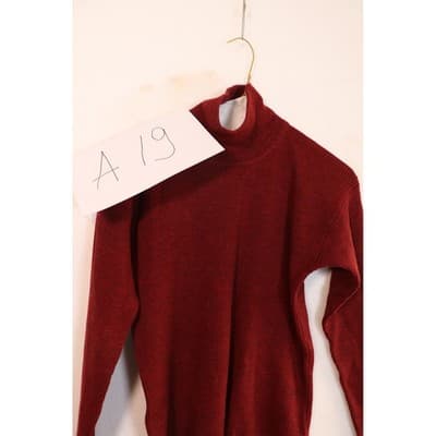 Linda Allard Ellen Tracy Petite Red 100% Pure Wool Turtleneck Sweater Small A19 - Thumbnail 6