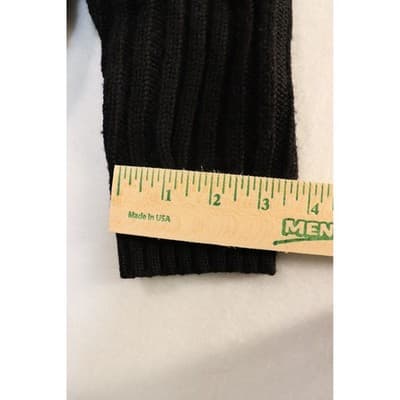 Black Fair Isle Snowflake Cable Knit Turtleneck Sweater Vintage Style Ribbed - Thumbnail 3
