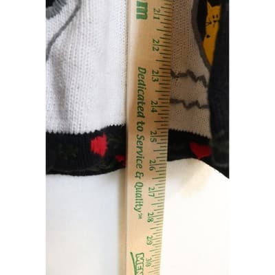 Quacker Factory Snowman Christmas Cardigan Sweater Black Womens Medium Holiday - Thumbnail 7