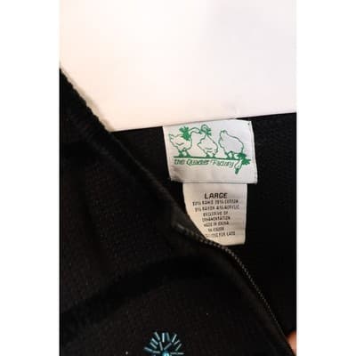 The Quacker Factory Snowman Beaded Zip Cardigan Sweater Black Large Holiday - Thumbnail 8