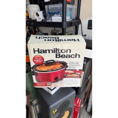 Hamilton Beach 6 Quart Oval Slow Cooker Metallic Red 33666 New Open Box - Thumbnail 5