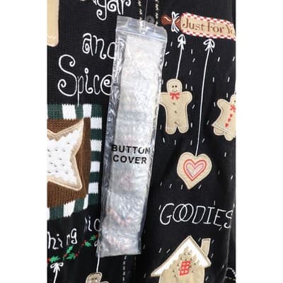 Tiara International Sugar and Spice Gingerbread Christmas Cardigan Sweater M - Thumbnail 4