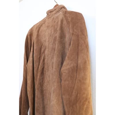Dennis Basso Boutique Brown Genuine Suede Leather Zip Up Jacket Mens Medium NWT - Thumbnail 11