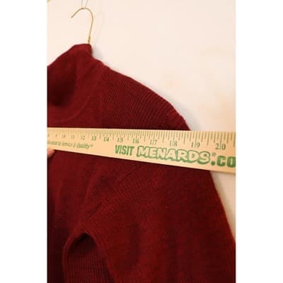 Linda Allard Ellen Tracy Petite Red 100% Pure Wool Turtleneck Sweater Small A19 - Thumbnail 5