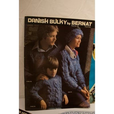 Vintage 1970s Knitting Crochet Pattern Books Bernat Family Circle Lot of 5+ - Thumbnail 6