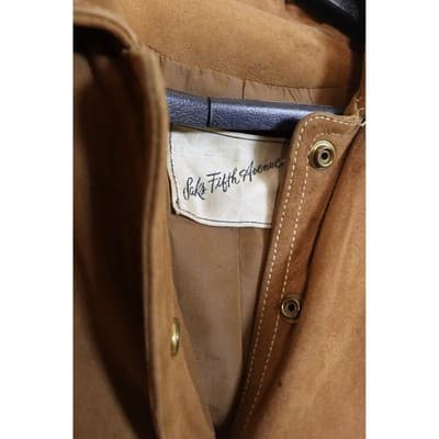 Vintage Saks Fifth Avenue Brown Suede Leather Lace Up Maxi Duster Coat 70s Boho - Thumbnail 7