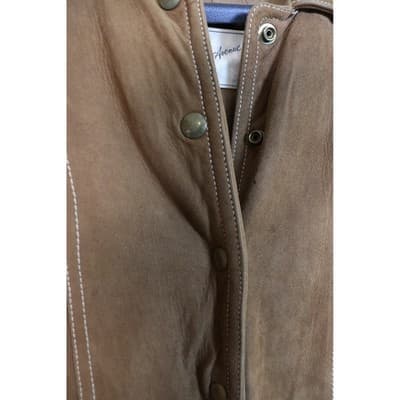 Vintage Saks Fifth Avenue Brown Suede Leather Lace Up Maxi Duster Coat 70s Boho - Thumbnail 8