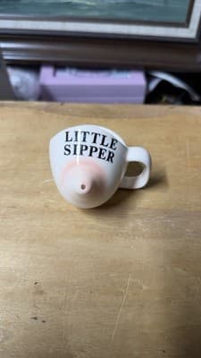 Vintage Little Sipper Novelty Ceramic Cup Breast Shaped Funny Mug