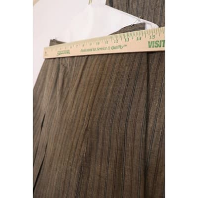 Vintage Brown Pinstripe Skirt Suit Set Double Breasted Blazer Pleated Skirt 10 - Thumbnail 8