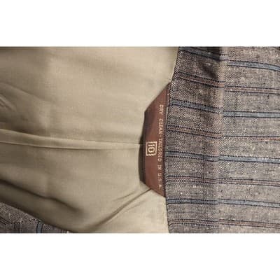 Vintage Brown Pinstripe Skirt Suit Set Double Breasted Blazer Pleated Skirt 10 - Thumbnail 2