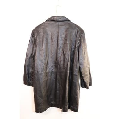 Centigrade Leather Womens Black Zip Front Long Leather Jacket Coat RN 81893 - Thumbnail 10
