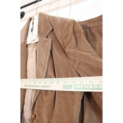 Vintage Tan Corduroy Skirt Suit Set Blazer Button Down Midi Skirt Tan 2 Piece - Thumbnail 10